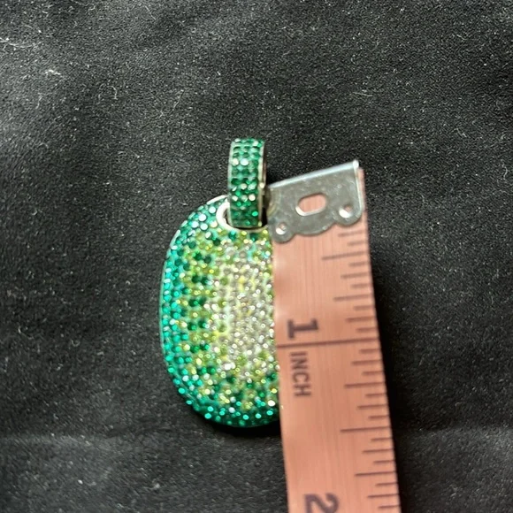925 Sterling silver pendant - Emerald look!! - Picture 3 of 7